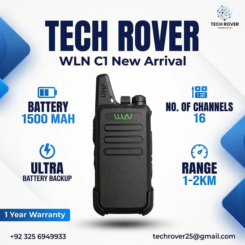 WLN C1 Walkie Talkie | Wireless Set | Two Way Radio | 16 Channels ...