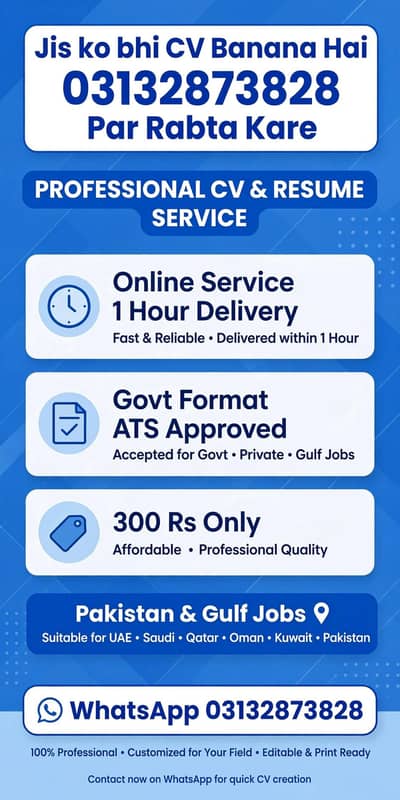 CV Maker Online Service 1 Hour Delivery