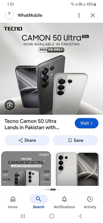 camon 50 ultra5g 12+12gb ram 256gb