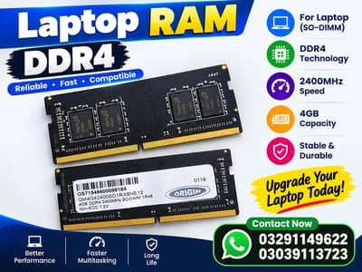 4gbx2 DDR4 Ram 100% orignal branded PC4 Ram for Laptop Branded