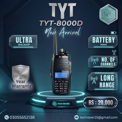 TYT TH-UV8000D 10W Walkie Talkie | Dual Band Wireless Set | Long Range