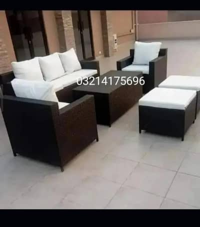 OUTDOOR GARDEN RATTAN UPVC FURNITURE SOFA SET CHAIRS TABLE UMBRELLA