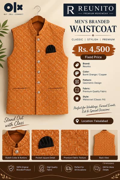 Reunito Men’s Branded Waistcoat