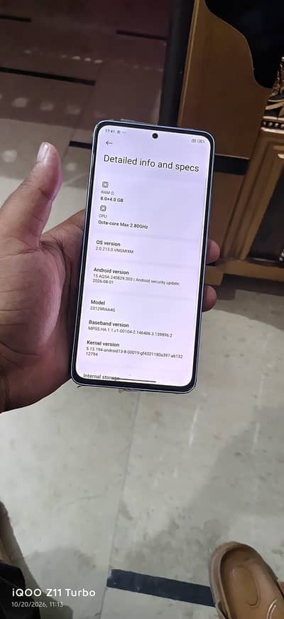 Redmi note 13 8/256 condition 10/10 all ok box charger Sath h