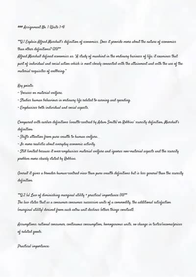 Economic (402) _ B. A. level _ Autumn 2026 _ Department of Economics
