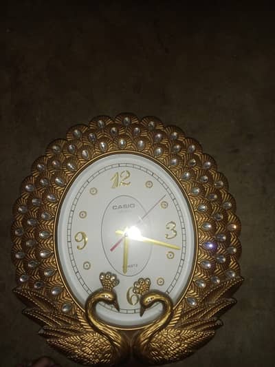 PeaCock Wall Clock | Black and Golden Wall Clock