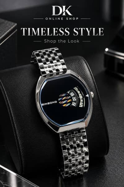 Men’s Stylish Square Chain Watch – Multicolor