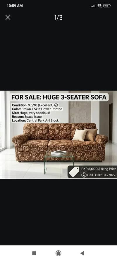 HUGE SOFA ~ ELEGENT FABRIC