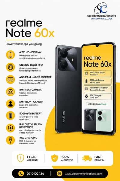 Realme note 60x