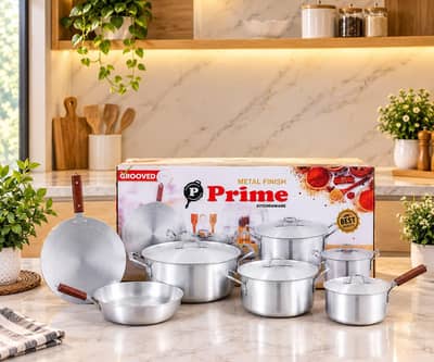 Cookware Kitchen Set with Stainless Steel Lids