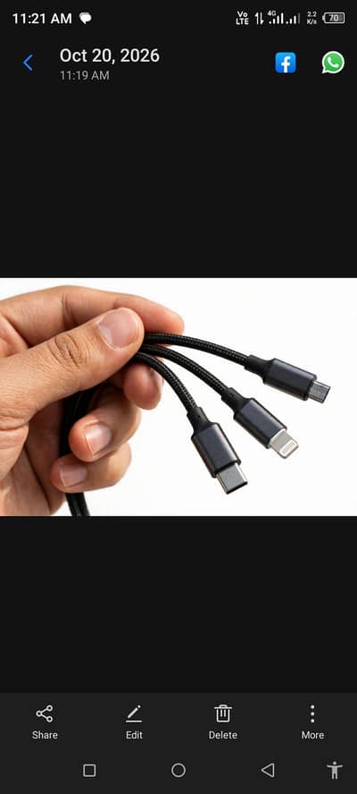 100W 3 in 1 Fast Charging Cable Type C iPhone Android