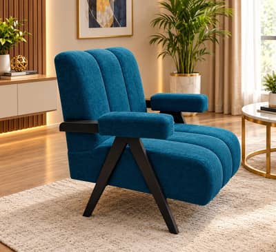 Modern Teal Velvet Accent Chair | Stylish Lounge Chair