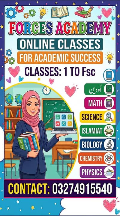 online tuition available from class PG to Fsc