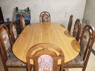 8 chairs and table for sale