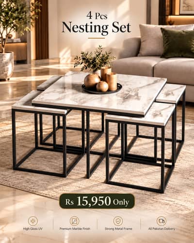4 Piece Nesting Coffee Table| Nesting Tables|Coffee Table| Table