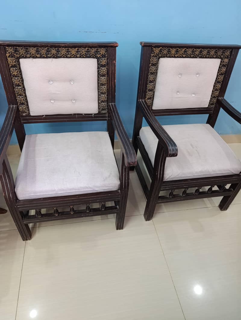 wooden chairs with table - Chairs - 1120670325