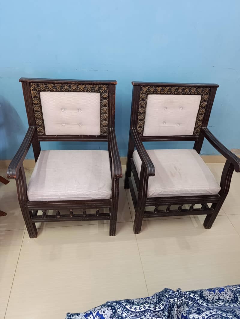 wooden chairs with table - Chairs - 1120670325