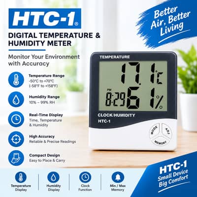Original HTC-1 Temperature Humidity Meter In Pakistan