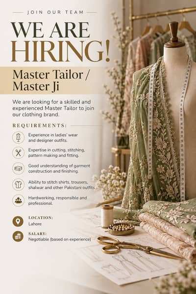  Master Ji / Tailor Required