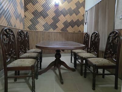 Wooden Dinning Table With 6 Chairs
