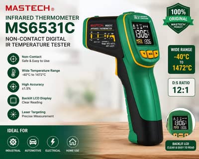 Infrared Thermometer MASTECH MS6531C | -40°C to 800°C | K-Type