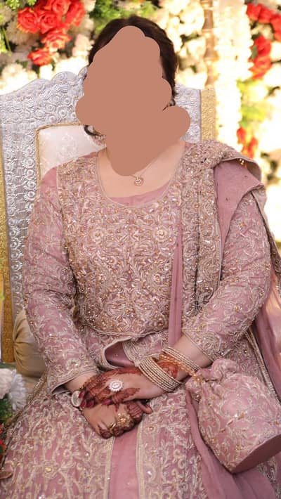 tea pink maxi with dupata