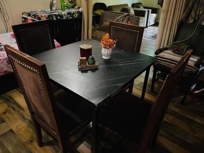 Dining Table with 4 Chairs – Good Condition