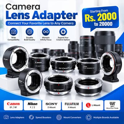 COD - Camera Lens Adapter for Canon, Nikon, Sony & Fujifilm EF FX G E
