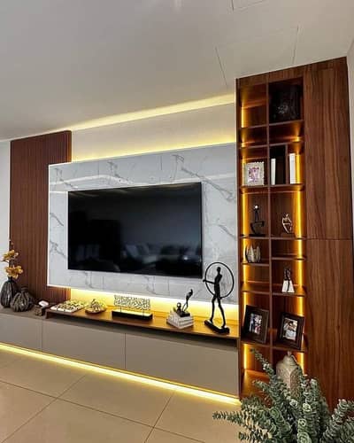 Media Wall, Dressing Wall Pu stone Wall Panels Modern Interior Design