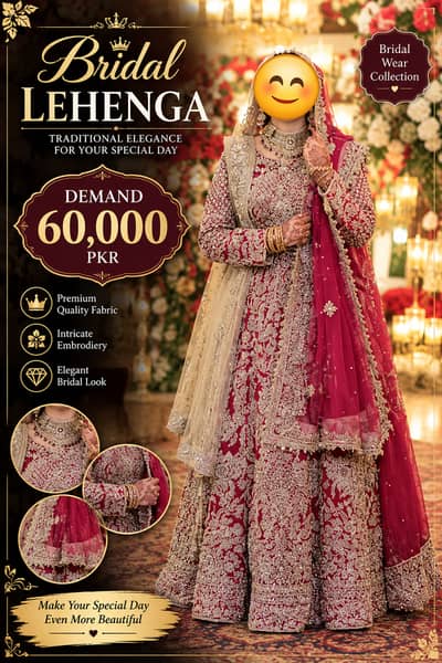 Elegant Maroon Wedding Lehenga with Dupatta