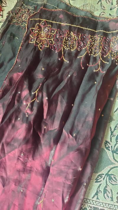 Sheeshm Silk Handwork Suit with Pearl Work یا تھوڑا زیادہ