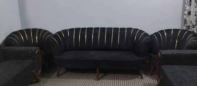 black golden cup sofa set