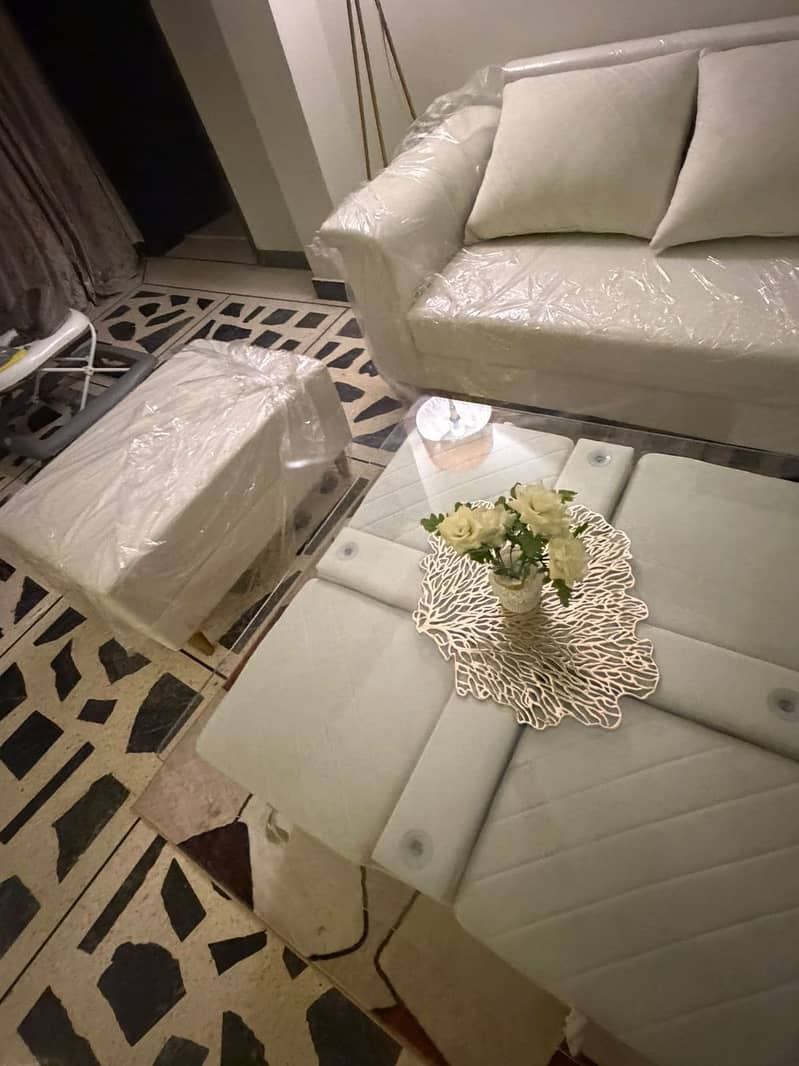 L shape sofa with table 2