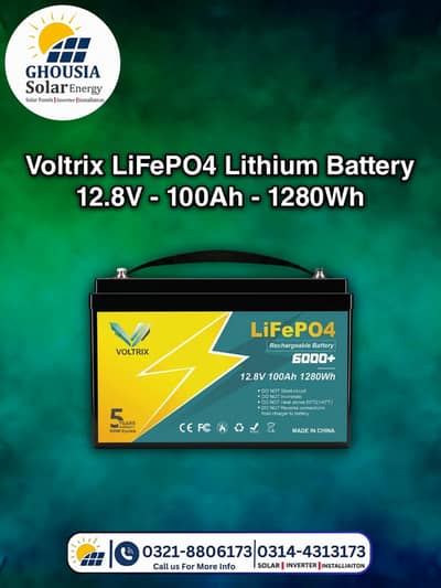 Voltrix 12.8V 100Ah (1280Wh) LiFePO4 Lithium Battery