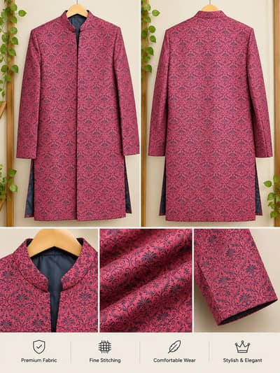 remium premium Maroon Designer Sherwani Almost Brand New