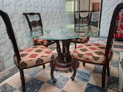 Wooden Dining Set (Table + Chairs) / Dining Room set / Dining Table