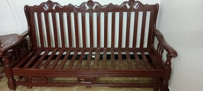solid wood sofa set with cushions