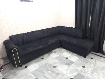 L Shaped Black Color Sofa