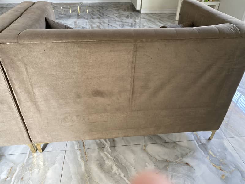 Beige colour 2 piece comfortable sofas 3