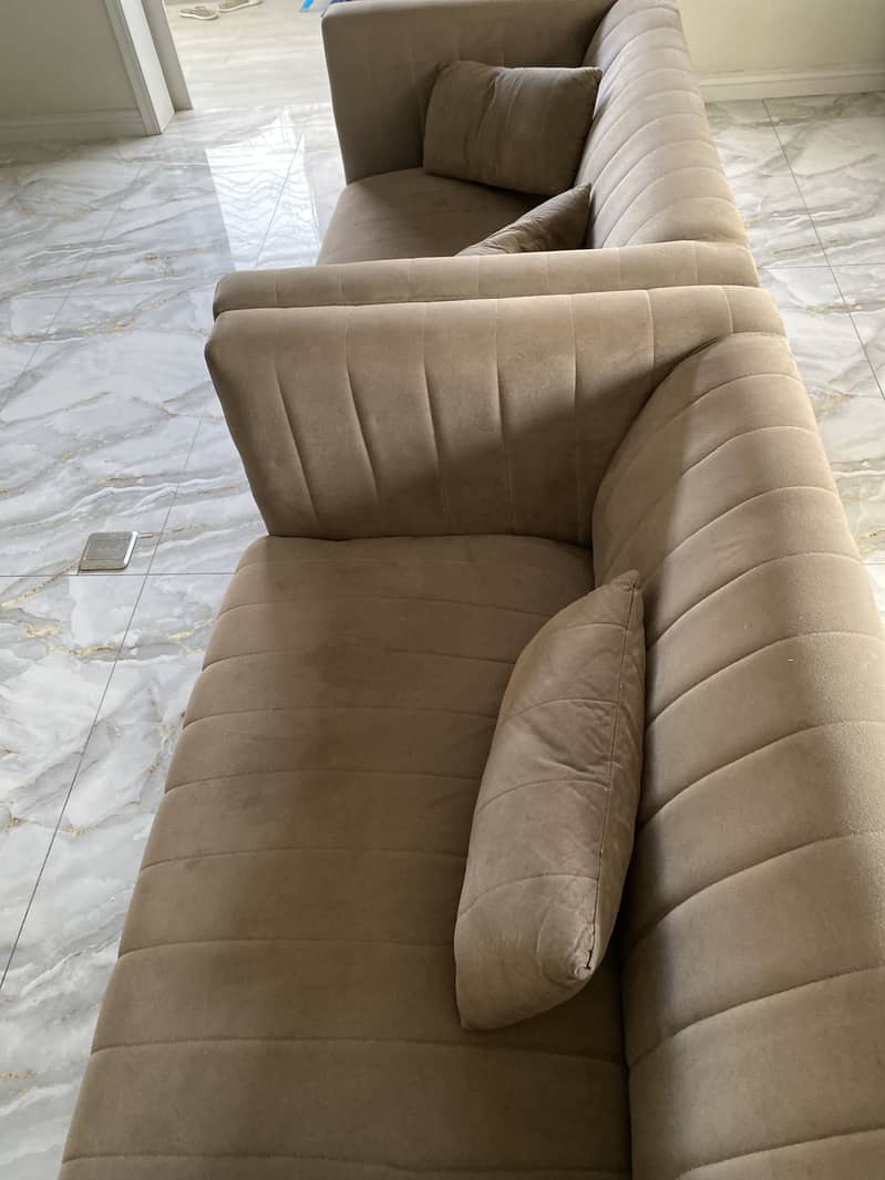Beige colour 2 piece comfortable sofas 4