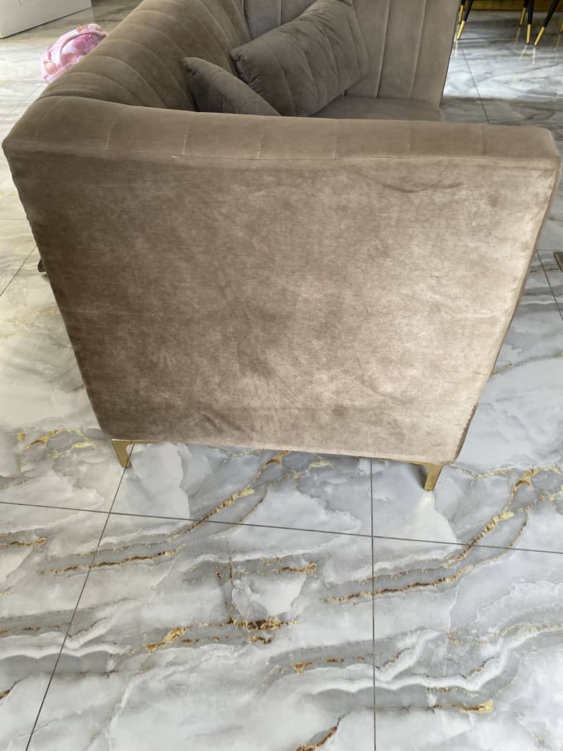 Beige colour 2 piece comfortable sofas 6
