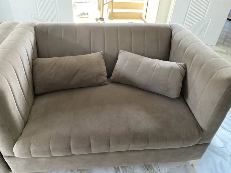 Beige colour 2 piece comfortable sofas 8