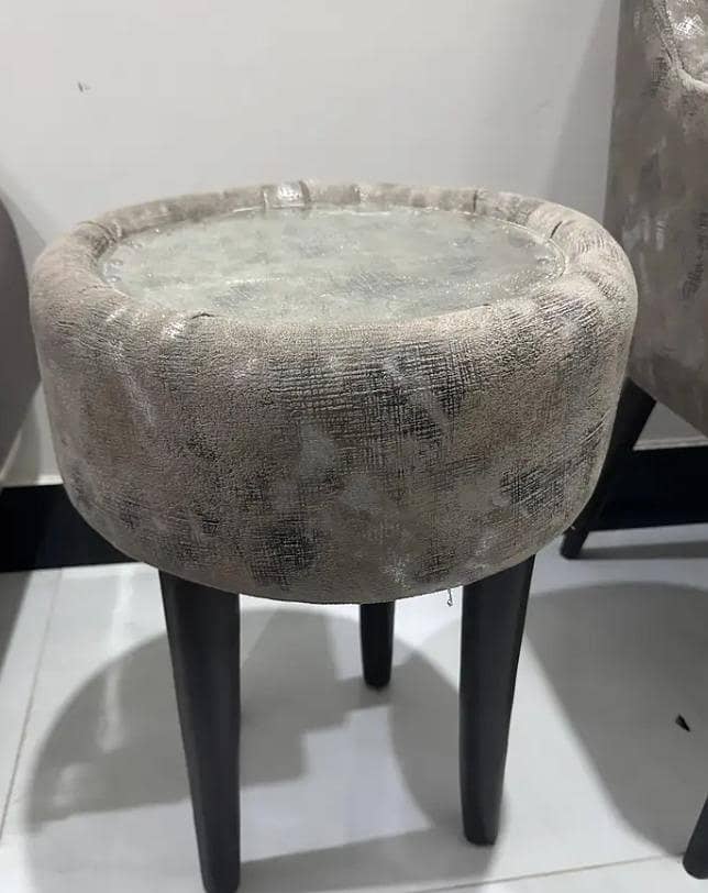2 Coffee Chairs Table | Marble Center Table with puffy |Turkish Chairs ...