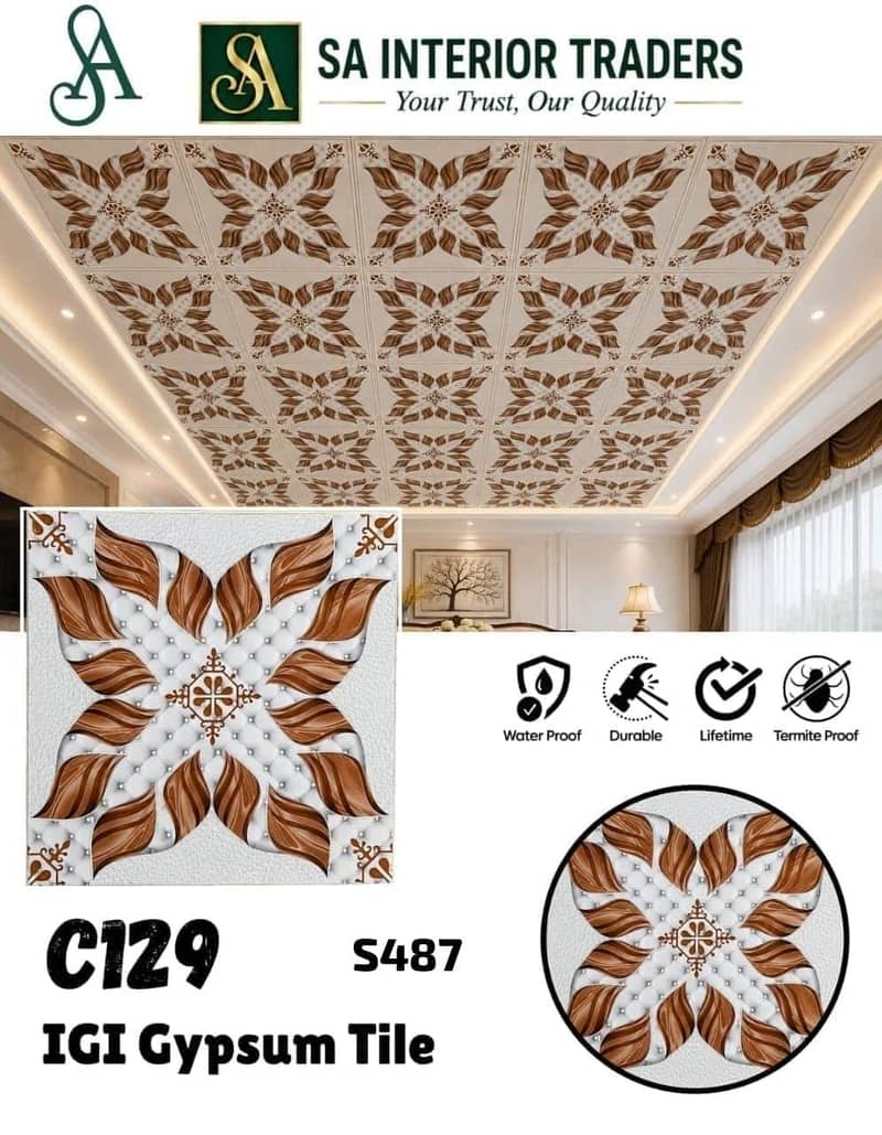 Ceiling pVC panel and wallpaper 14