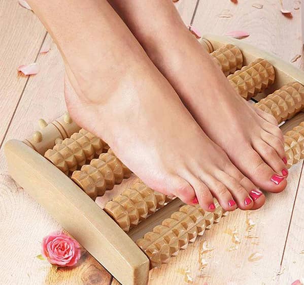 Wooden Foot Massage Roller – Dual 6-Row Plantar Fasciitis Relief Massager