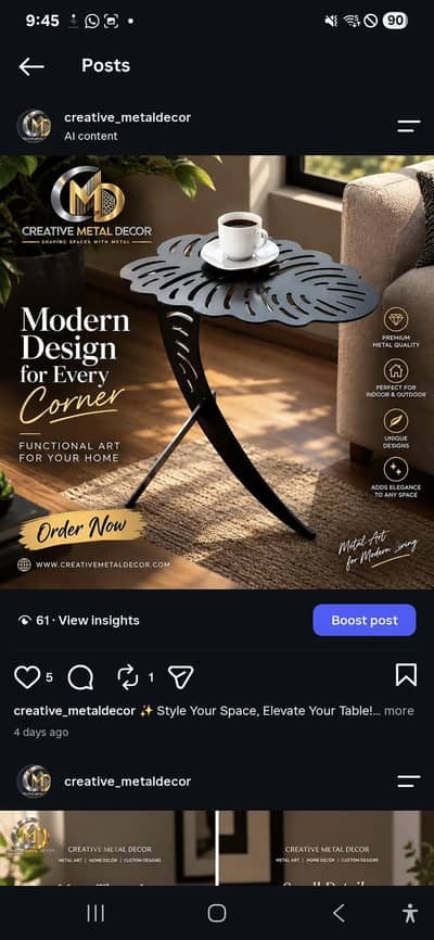 Wall decore paintings accessories / Metal work art
