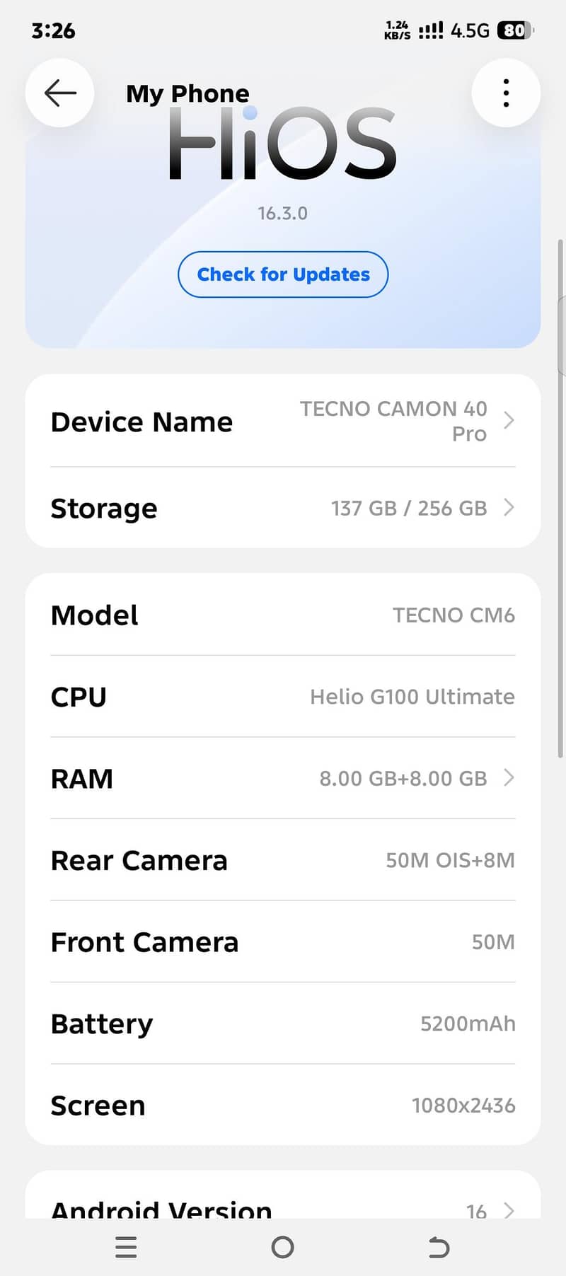 Tecno CAMON 40 Pro 7