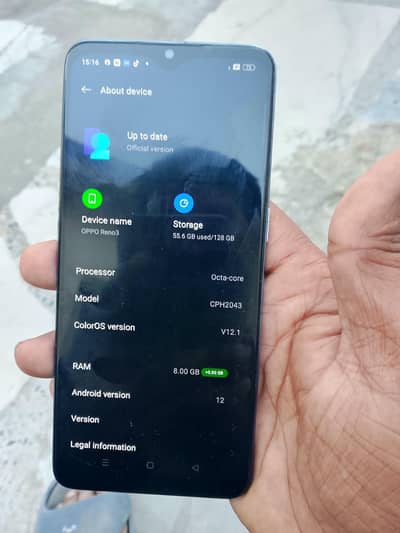 OPPO Reno 3 8/128 03415923924 watsap number