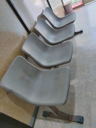 4-Seater Waiting Chairs (2 Sets Available) - Best for Clinic & Office