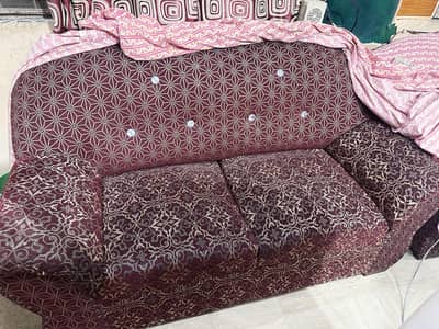 marron 3 seater fabric sofa traditional design